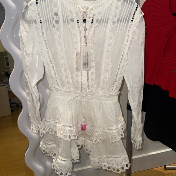 LoveShackFancy White Eyelet Ruffle Dress - Picture 3 of 4
